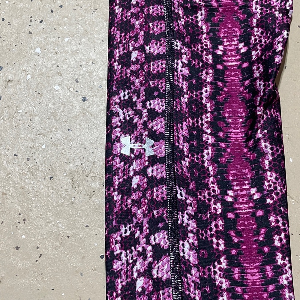 Under Armour HeatGear Compression Leggings - Purple Snakeskin Print - Picture 2 of 4